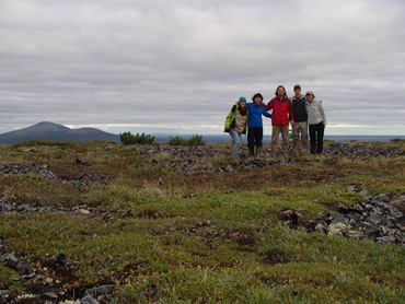 The Forest and Fire Ecology Lab (Left to right: Heather Alexander, Homero Pena, Brian Izbicki, Eric Borth (University of Dayton), and Emily Babl) traveled to Cherskii, Russia and scouted new sites for this project in summer 2017.
